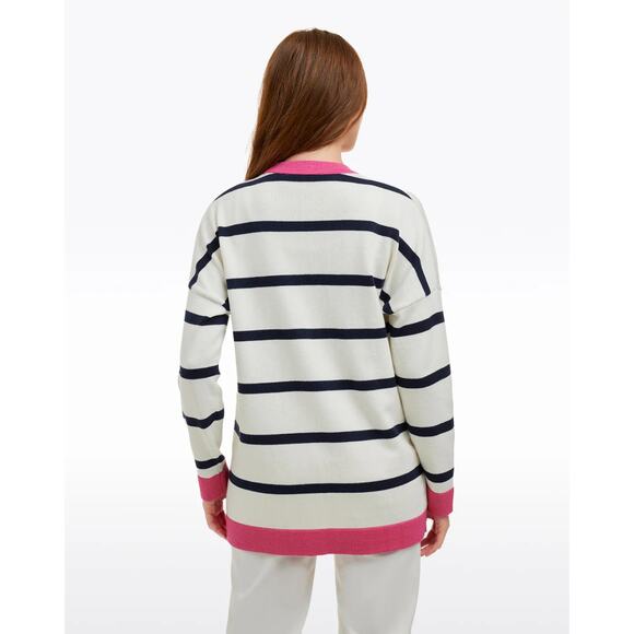 DRAPER JAMES Cassadee Cardigan Magnolia White Stripe Pink Sz XXL NWT {3U3} - Picture 3 of 5